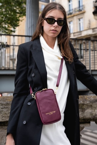 Petite pochette en cuir Laila - Bordeaux