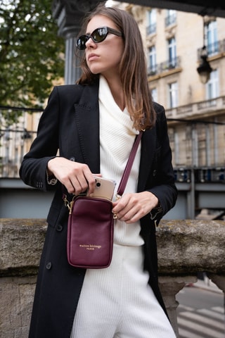 Petite pochette en cuir Laila - Bordeaux