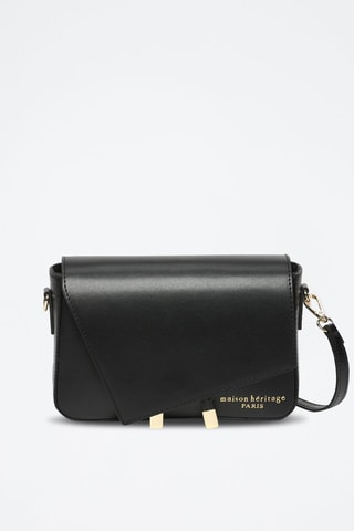 Sac bandoulière en cuir Aela Box - Noir