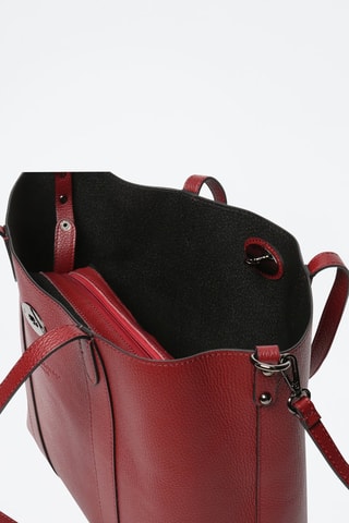 Sac à main en cuir Elis - Rouge foncé