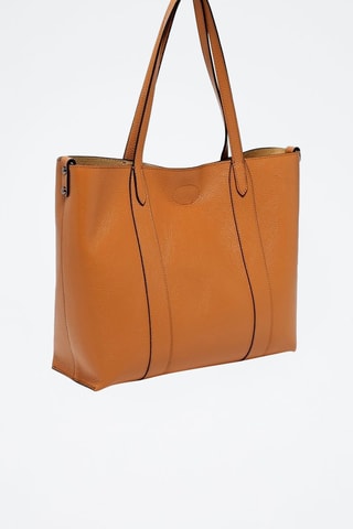 Cabas et pochette en cuir Elis - Camel