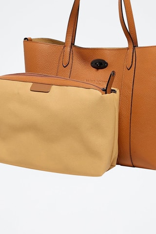 Cabas et pochette en cuir Elis - Camel