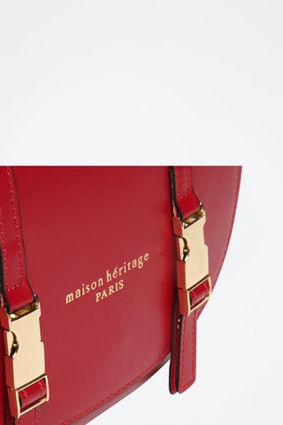 Sac bandoulière en cuir Tex - Rouge foncé