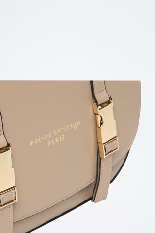 Sac bandoulière en cuir Tex - Taupe