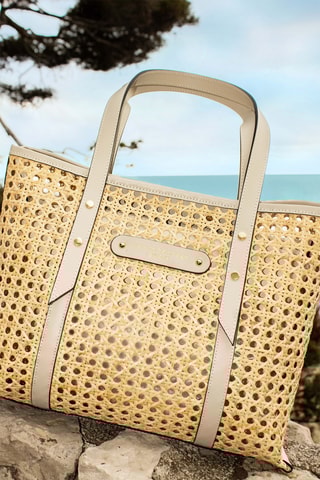 Cabas en cuir Bondi  - Beige
