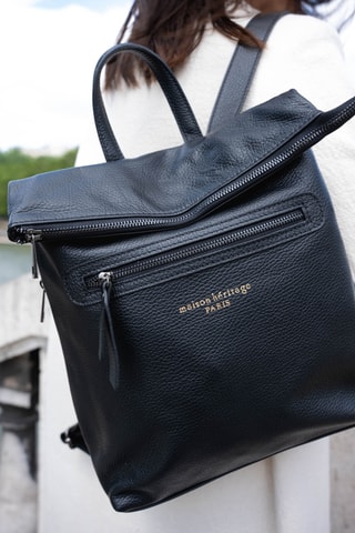 Sac à dos en cuir Vale - Noir