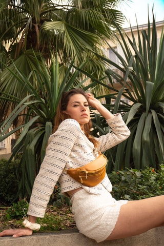 Sac banane en cuir - Camel