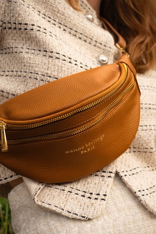 Sac banane en cuir - Camel