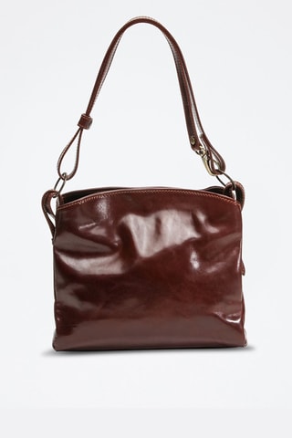 Sac bandoulière en cuir Malia - Marron foncé