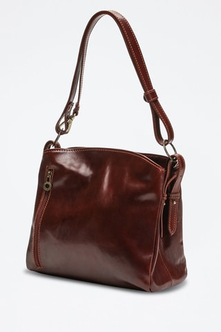 Sac bandoulière en cuir Malia - Marron foncé
