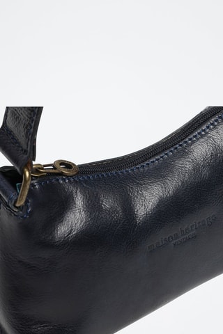 Sac porté épaule en cuir Haven - Bleu marine