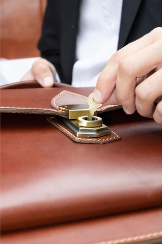 Porte-documents en cuir Marcelus - Marron