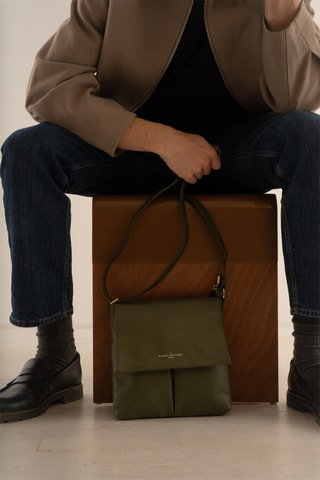 Sac bandoulière en cuir Franz - Vert