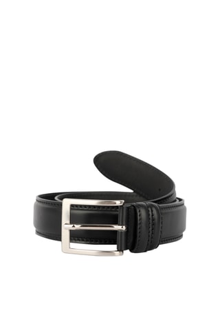 Ceinture en cuir Mario - 125 cm - Noir