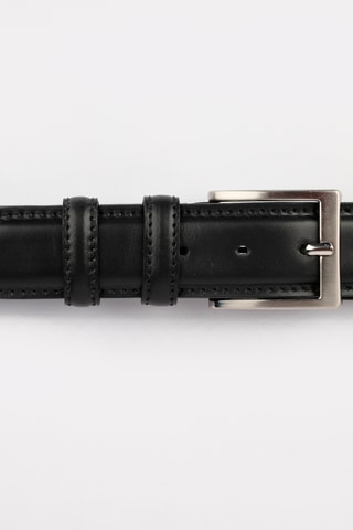 Ceinture en cuir Mario - 125 cm - Noir