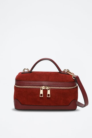 Sac bandoulière en nubuck Simos Suede - Bordeaux - Rouge