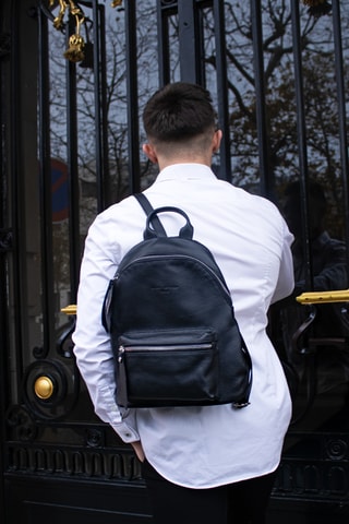 Sac à dos en cuir Leny - Noir