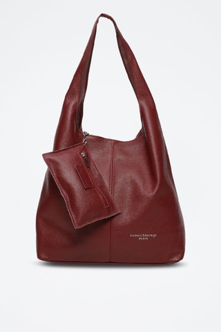 Sac porté épaule en cuir Rebe - Bordeaux
