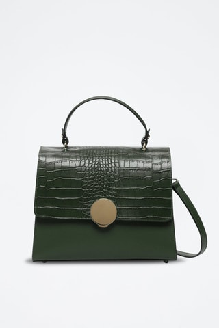 Sac à main en cuir Clau Croco - Vert