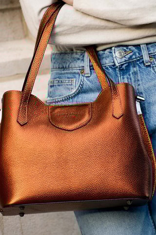 Sac porté épaule en cuir Rama - Marron