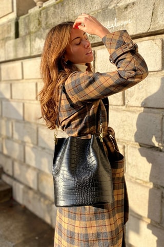 Sac seau en cuir Bruna - Noir