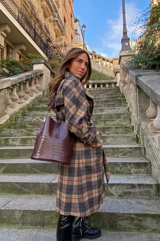 Sac seau en cuir Bruna - Marron