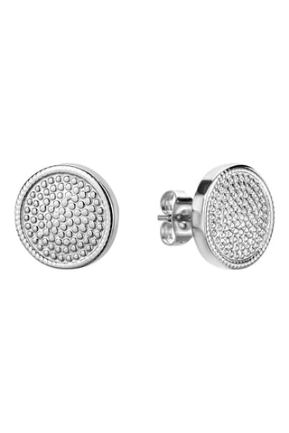 Stalen Quartz Horloge met Diamant en oorbellen Adore