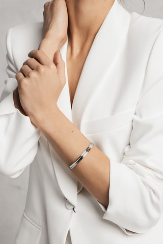 Set Stalen Quartz Horloge, diamanten en armband Skylar