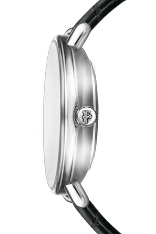 Leren Quartz en Diamant Horloge Zwart en Zilverkleurig