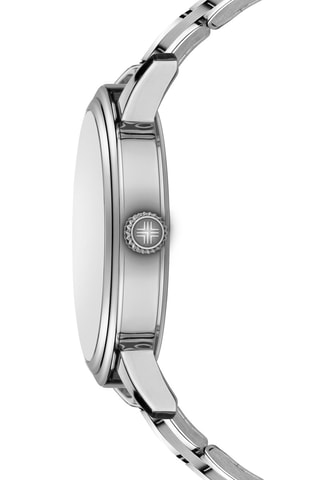 Stalen Quartz Horloge   Zilverkleurig en Ecru