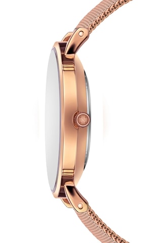 Stalen en Parelmoeren Quartz Horloge Roségoudkleurig