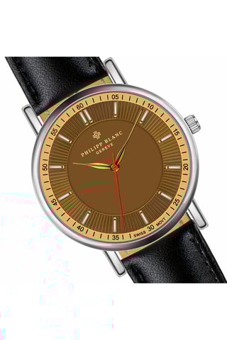 Leren Quartz Horloge- Zwart en Zilverkleurig
