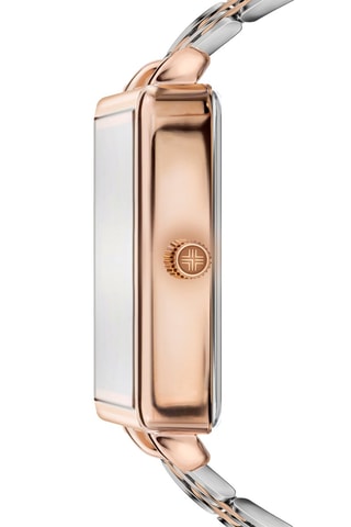 Stalen Quartz Horloge - Zilverkleurig en Roségoudkleurig