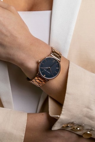 Stalen Quartz Horloge met Diamant Florence