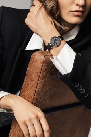 Stalen Quartz Horloge met Diamant Louise
