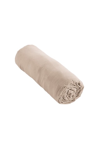 Drap-housse en gaze de coton 57 fils/cm² - Beige