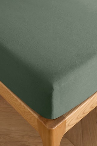 Drap-housse en coton 57 fils/cm² - Vert