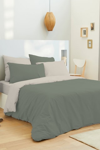 Pack completo Capa de edredão Bicolore 140 x 200 cm - Lençol-capa 90 x 190 cm - 100% Algodão 57 fios