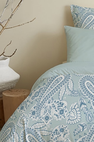 Parure de couette réversible en coton 57 fils/cm² - Bleu