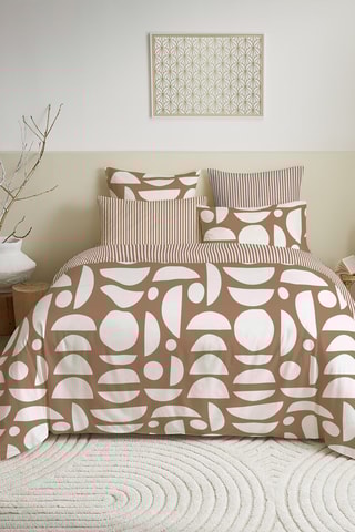 Parure de couette réversible en coton 57 fils/cm² - Marron