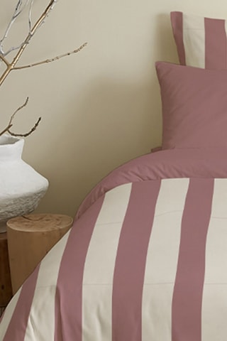 Parure de couette réversible en coton 57 fils/cm² - Pourpre et blanc