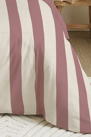 Parure de couette réversible en coton 57 fils/cm² - Pourpre et blanc