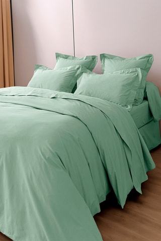 Dubbelzijdige Perkalkatoenen Overtrekset 80 Draad/cm² - Groen