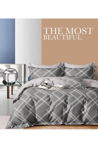 Parure de couette en coton 80 fils/cm² - Gris