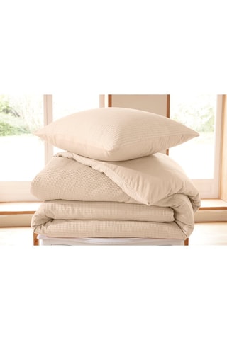 Conjunto de edredão em algodão colmeia 57 fios/cm² - Natural