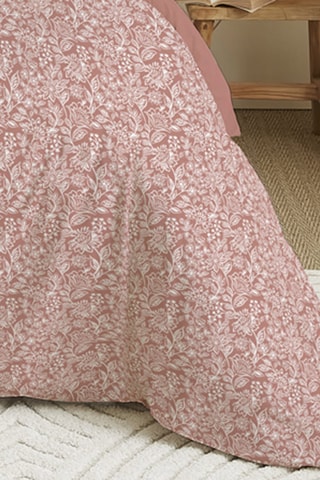Parure de couette réversible en coton 57 fils/cm² - Pêche