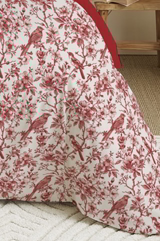 Parure de couette réversible en coton 57 fils/cm² - Rouge et blanc