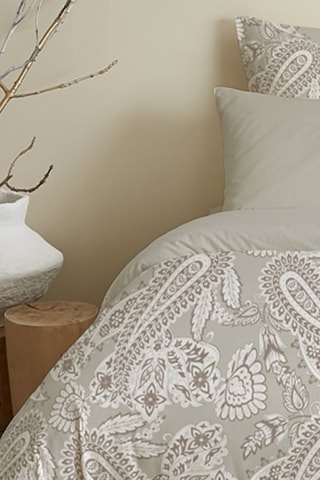 Parure de couette réversible en coton 57 fils/cm² - Beige