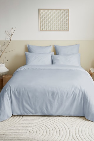 Conjunto de lençóis em algodão 57 fios/cm² - Azul-celeste
