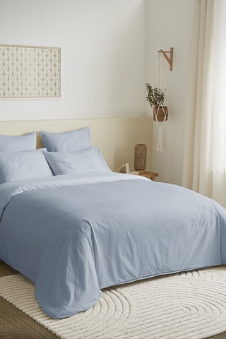 Conjunto de lençóis em algodão 57 fios/cm² - Azul-celeste